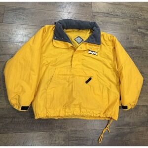 Vintage 90s Navy Midshipmen 1/4 Zip Puffer Anorak Fleece Lined Windbreaker XL